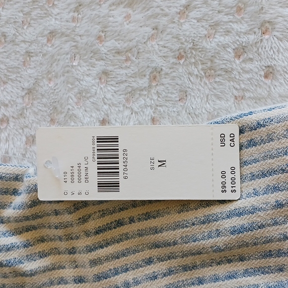 SOLD   HOST PICK ☆Anthropologie Denim Peplum Corset Top,  Blue Stripe - Picture 10 of 11